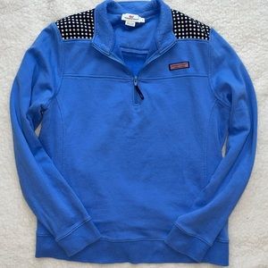Vineyard Vines Blue Quarter-Zip: Size Large